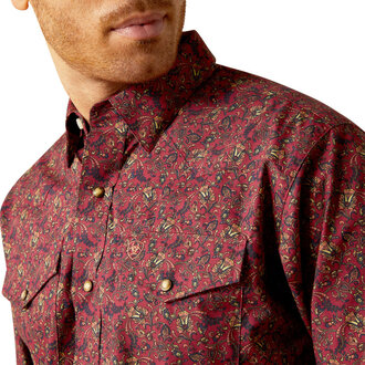 Ariat Ariat Samson Snap L/S Shirt - Dark Red Paisley
