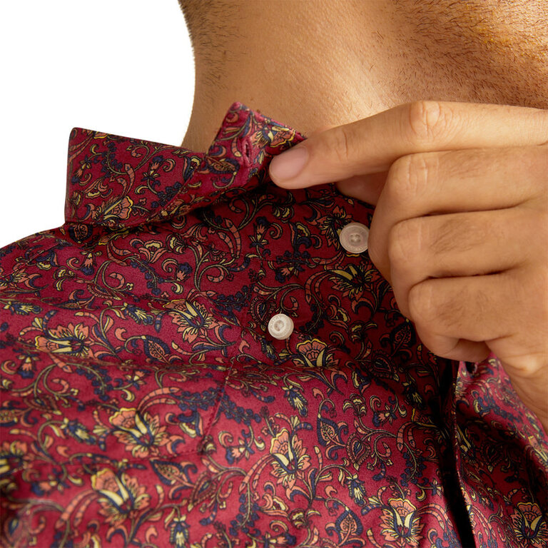 Ariat Ariat Samson Snap L/S Shirt - Dark Red Paisley
