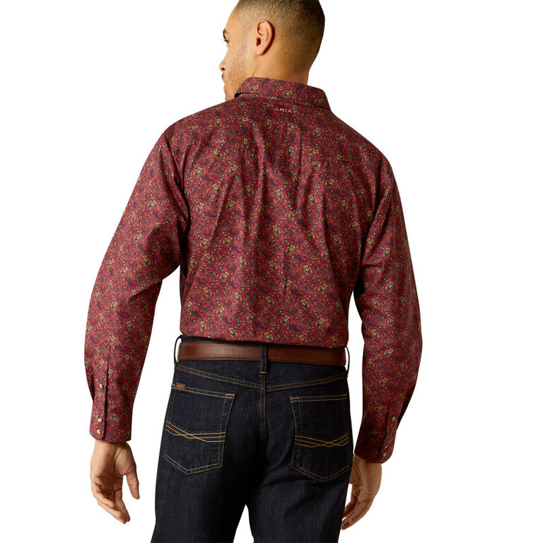 Ariat Ariat Samson Snap L/S Shirt - Dark Red Paisley