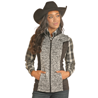 Powder River Powder River By Panhandle Knit Melange Vest - Black