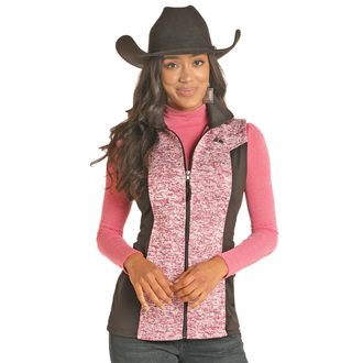 Powder River Powder River By Panhandle Knit Melange Vest - Pink