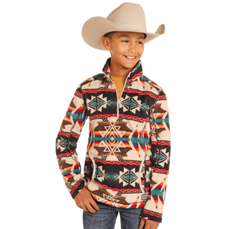Powder River Powder River By Panhandle Fleece Pullover - Natural Aztec
