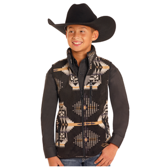 Powder River Powder River By Panhandle Fleece Vest - Aztec Print