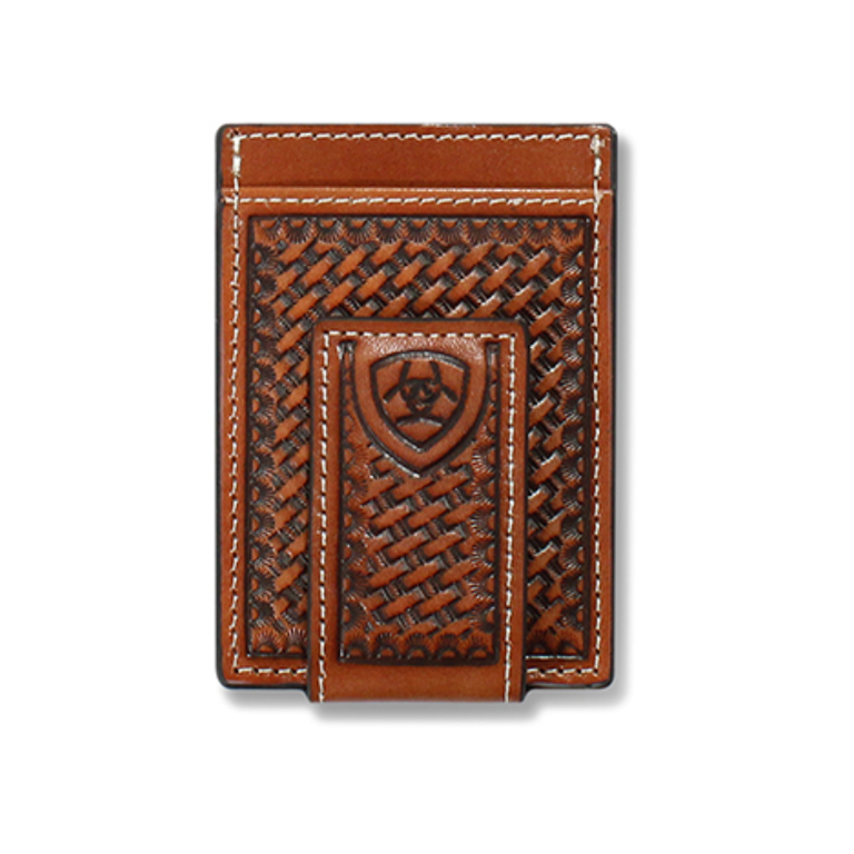 Ariat Ariat Basketweave Shield Money Clip