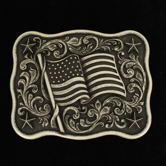 Nocona Nocona Smooth Edge USA Flag Buckle
