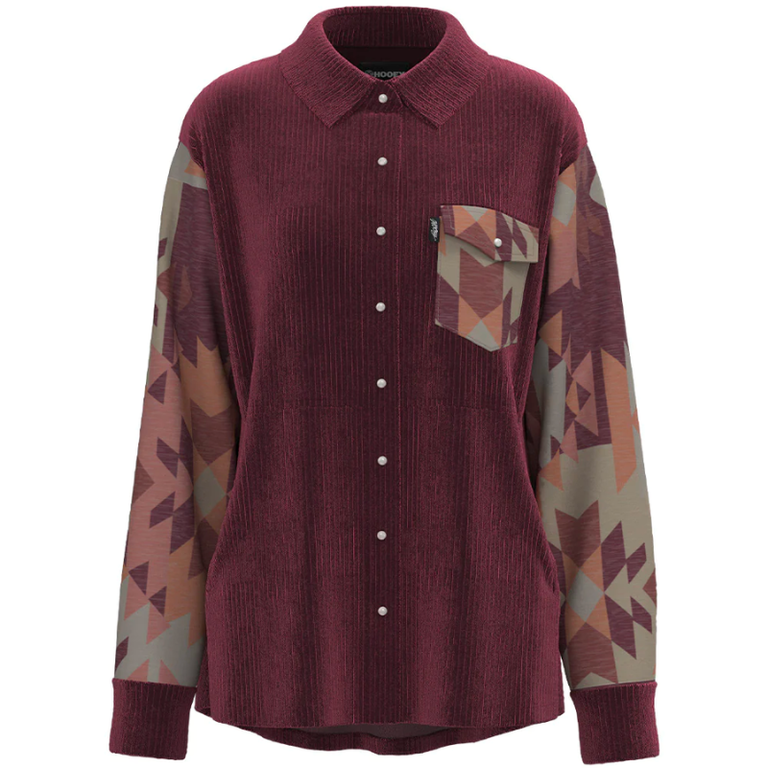 Hooey Hooey Shacket - Port Royal With Multi Color Aztec Pattern Trim