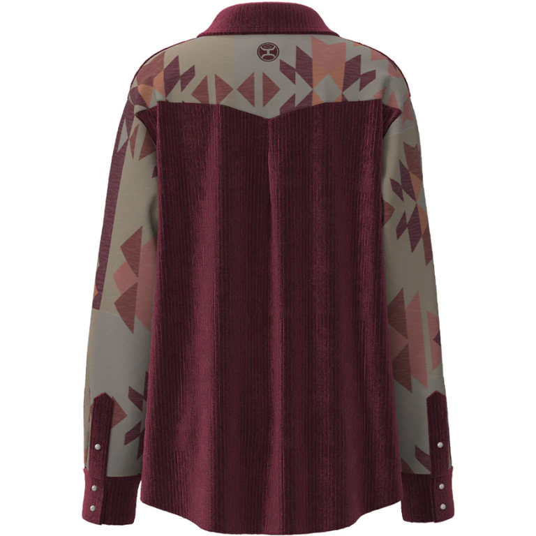 Hooey Hooey Shacket - Port Royal With Multi Color Aztec Pattern Trim
