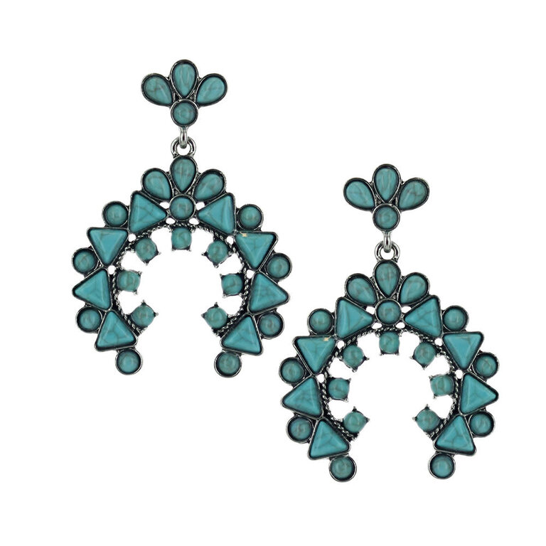 Montana Silversmiths Attitude By Montana Silversmiths Turquoise Squash Blossom Earrings