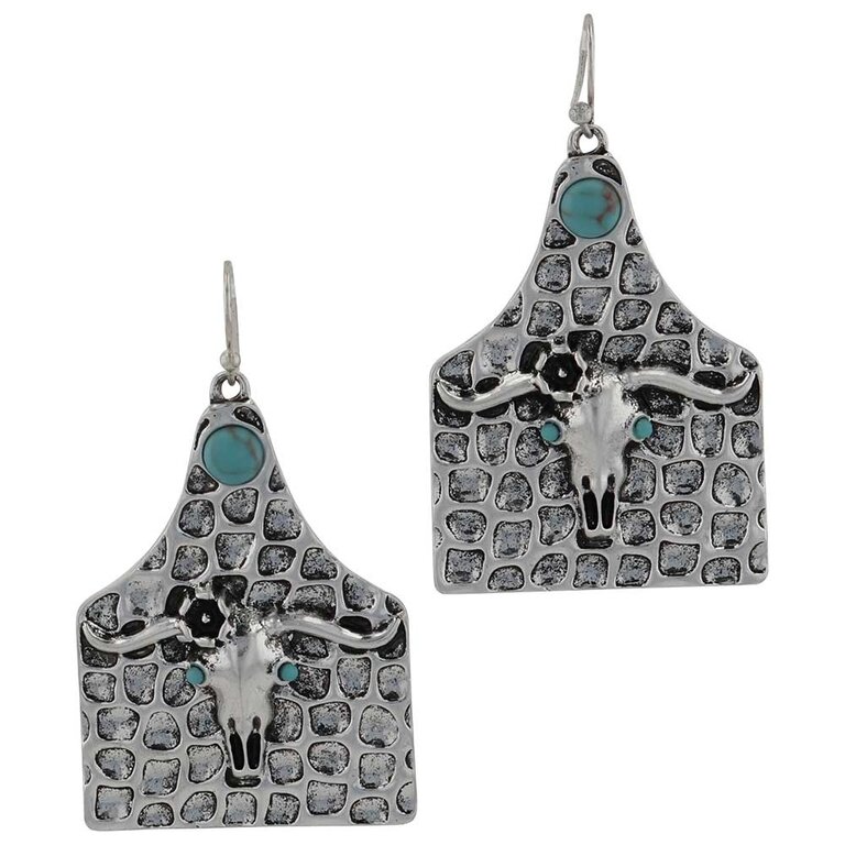 Montana Silversmiths Attitude By Montana Silversmiths On The Ranch Cow Tag Earrings
