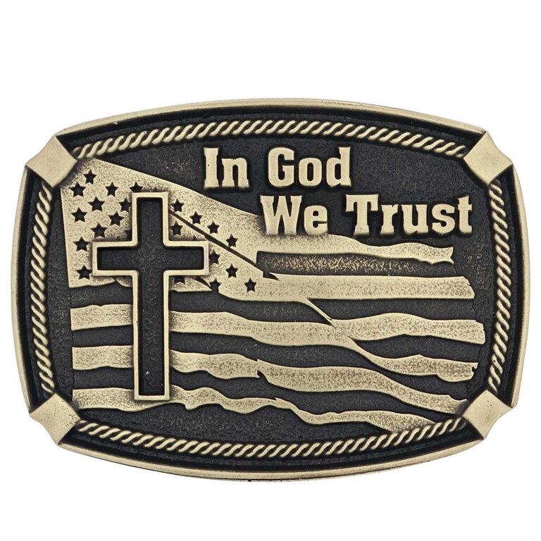 Montana Silversmiths Attitude By Montana Silversmiths In God We Trust Buckle