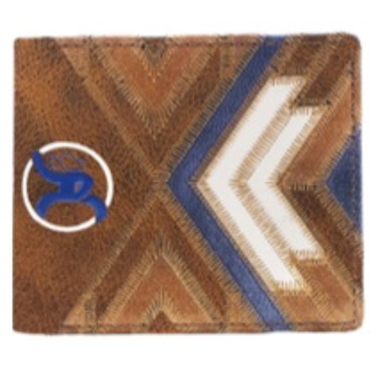 Hooey Hooey Kamali Roughy Roughout Blue/Ivory Patchwork Bifold Wallet