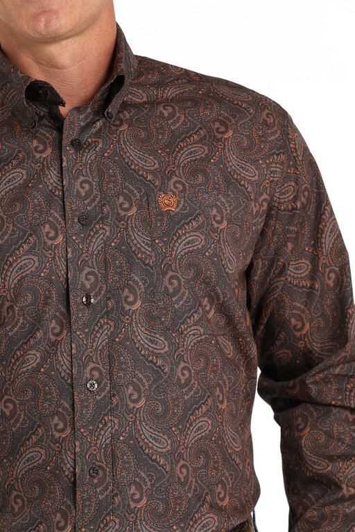 Cinch Cinch L/S Paisley Shirt - Brown