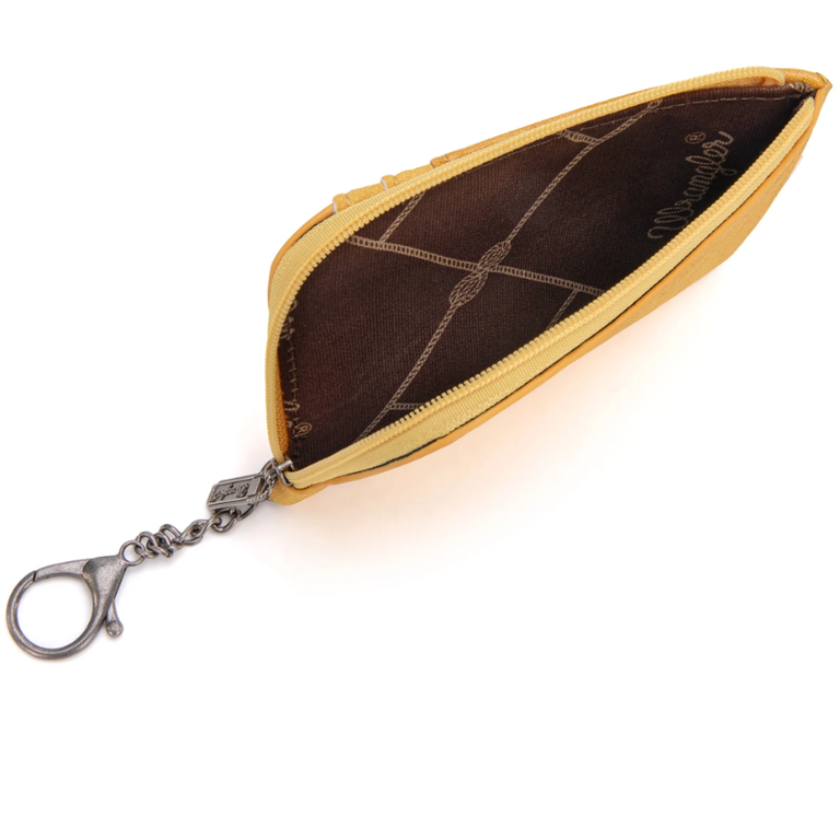 Wrangler Wrangler Croc Print Mini Zip Card Case - Mustard
