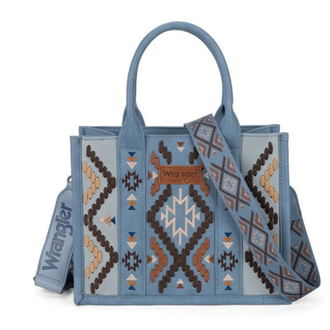 Wrangler Wrangler Aztec Embroidered Tote/Crossbody - Jean
