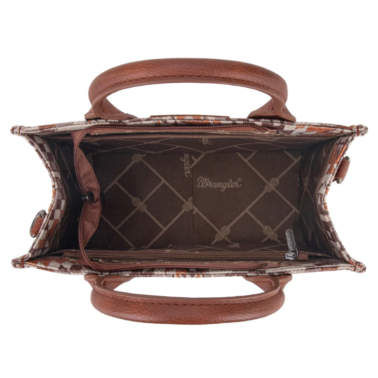 Wrangler Wrangler Southwestern Pattern Dual Sided Print -Tote/Crossbody - Brown