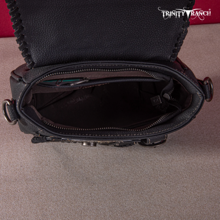 Trinity Ranch Trinity Ranch Hair-On Cowhide Saddle Shape Collection Crossbody/Satchel - Black
