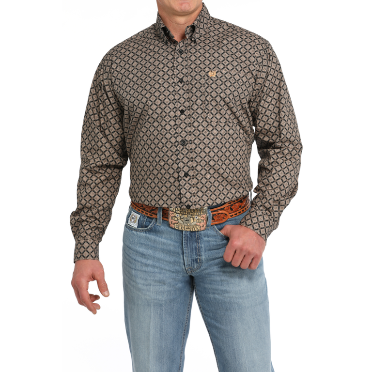 Cinch Cinch L/S Shirt - Brown/Black Pattern