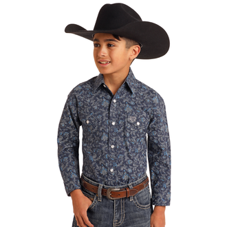 Panhandle Panhandle L/S Snap Shirt - Blue Paisley