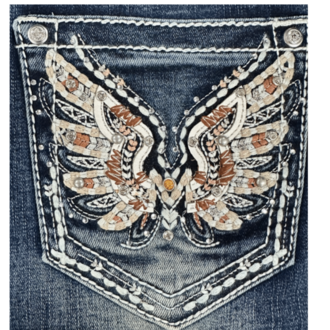 Grace in LA Grace In LA Midrise Boot Cut Jeans - Butterfly Pocket - 34" Inseam