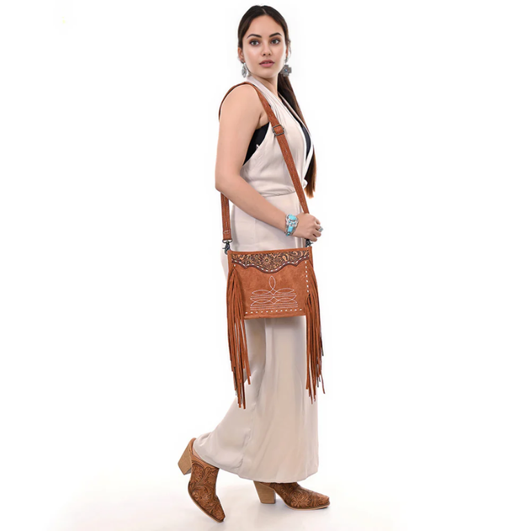 American Darling Fringe Crossbody Bag - Rust
