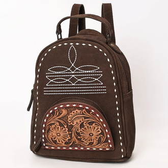 American Darling Suede Boot Stitch Backpack - Chocolate