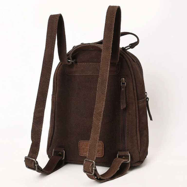 American Darling Suede Boot Stitch Backpack - Chocolate