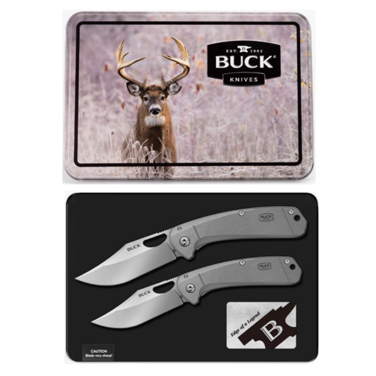 Buck Buck Knives Two Piece Collector Tin - 788 Large Folder & 789 Folder Combo