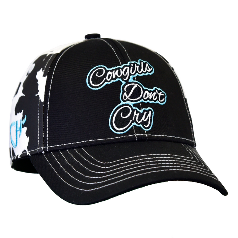 Cowgirl Hardware Cowgirl Hardware Cowgirls Don't Cry Cap - Black/White Cow Print