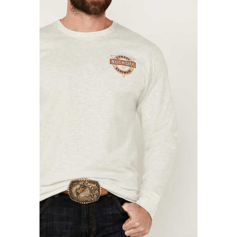 Cowboy Hardware Cowboy Hardware Buck Off L/S Tshirt - Oatmeal Heather