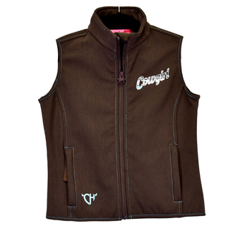 Cowgirl Hardware Cowgirl Hardware Sassy Cowgirl Poly Shell Vest - Youth - Dark Chocolate