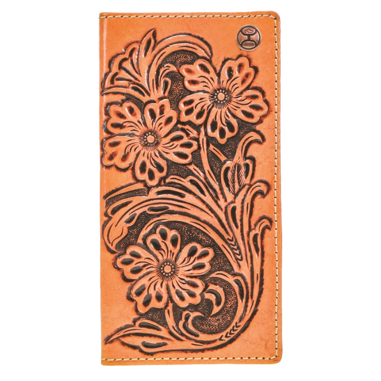 Hooey Hooey All Over Hand Tooled Leather Floral Rodeo Wallet