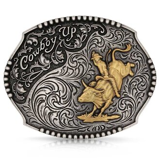 Montana Silversmiths Montana Silversmiths Attitude Cowboy Up Bullrider Buckle