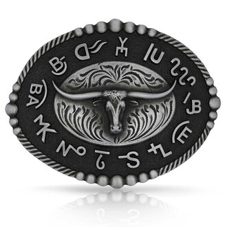 Montana Silversmiths Montana Silversmiths Attitude Steerhead With Brands Buckle
