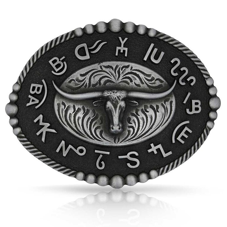 Montana Silversmiths Montana Silversmiths Attitude Steerhead With Brands Buckle