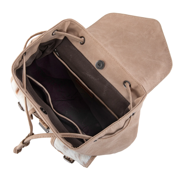 Trinity Ranch Trinity Ranch Genuine Hair-On Cowhide Tooled Backpack - Tan