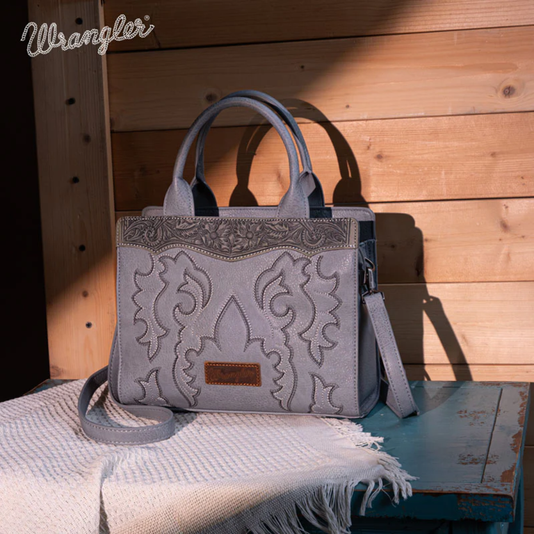 Wrangler Wrangler Embroidered Tote/Crossbody Bag - Jean