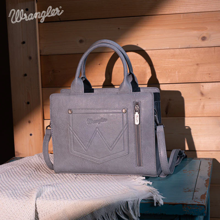 Wrangler Wrangler Embroidered Tote/Crossbody Bag - Jean