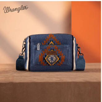 Wrangler Wrangler Southwestern Knitted Crossbody Bag - Jean
