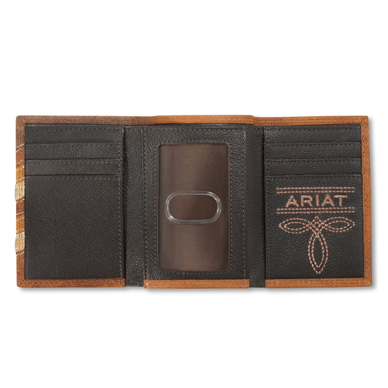 Ariat Ariat Chevron Patchwork Trifold Wallet - Multicolor