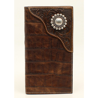 Ariat Ariat Premium Brand Croc Print/Floral Tooling Rodeo Wallet