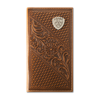 Ariat Ariat Basket Weave Floral Shield Rodeo Wallet