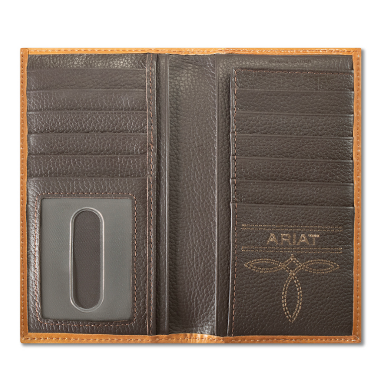 Ariat Ariat Basket Weave Floral Shield Rodeo Wallet