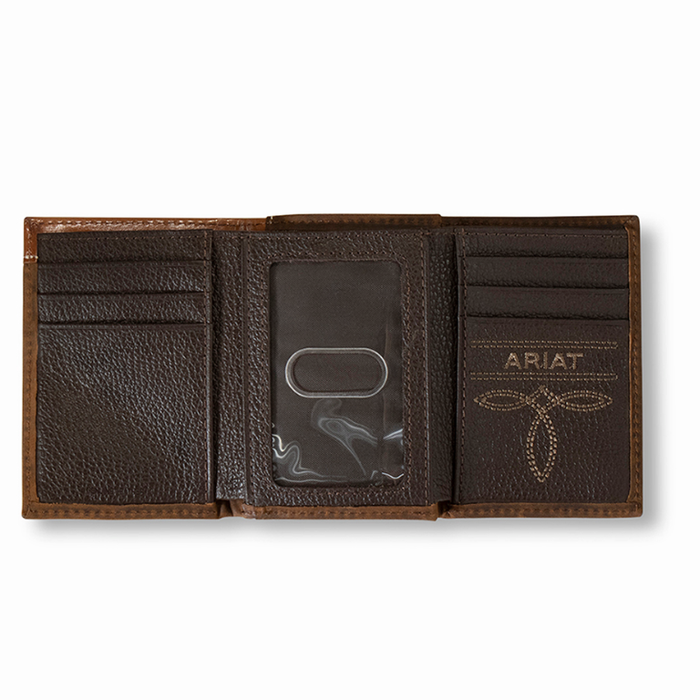 Ariat Ariat Basket Weave Sunburst Trifold Wallet