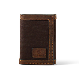 Ariat Ariat Canvas/Leather Logo Trifold Wallet