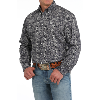Cinch Cinch Paisley Print L/S Shirt - Black/White