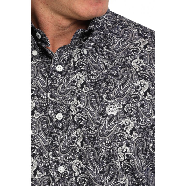 Cinch Cinch Paisley Print L/S Shirt - Black/White