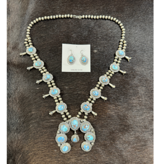 Indian Touch Of Gallup Navajo Handmade Golden Hills Necklace Set