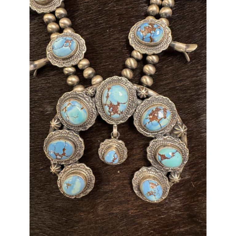 Indian Touch Of Gallup Navajo Handmade Golden Hills Necklace Set