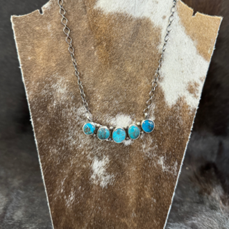 Indian Touch Of Gallup Navajo Handmade Egyptian Turquoise Necklace