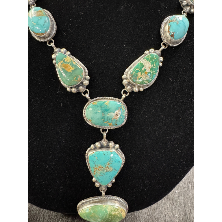 Indian Touch Of Gallup Navajo Handmade Royston Turquoise Necklace Set
